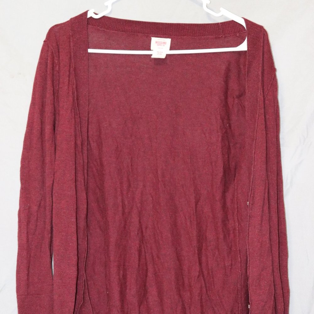 basic red cardigan